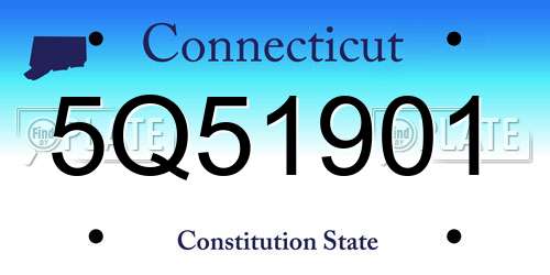 5Q51901 Connecticut License Plate