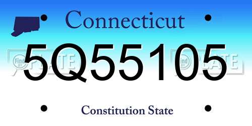 5Q55105 Connecticut License Plate
