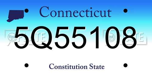 5Q55108 Connecticut License Plate