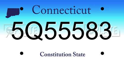 5Q55583 Connecticut License Plate