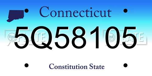 5Q58105 Connecticut License Plate