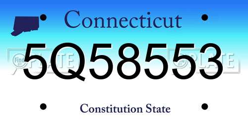 5Q58553 Connecticut License Plate