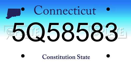 5Q58583 Connecticut License Plate