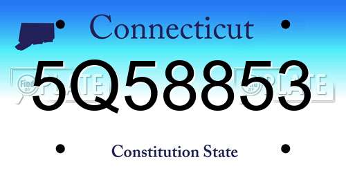 5Q58853 Connecticut License Plate