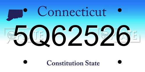 5Q62526 Connecticut License Plate