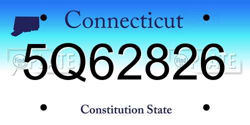 5Q62826 Connecticut License Plate