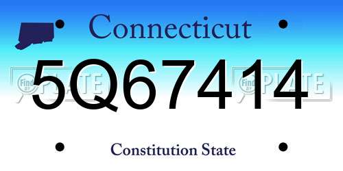 5Q67414 Connecticut License Plate