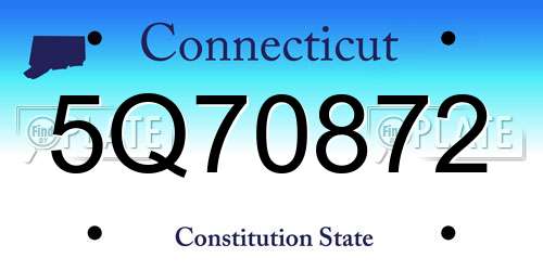 5Q70872 Connecticut License Plate