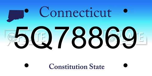 5Q78869 Connecticut License Plate