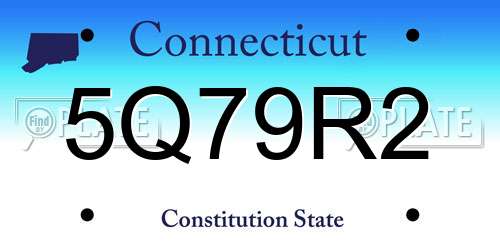 5Q79R2 Connecticut License Plate