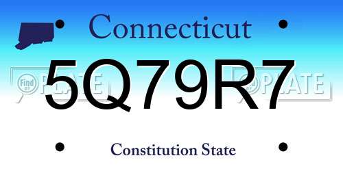 5Q79R7 Connecticut License Plate
