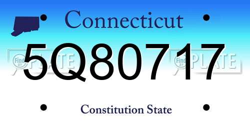 5Q80717 Connecticut License Plate