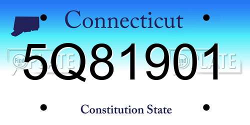 5Q81901 Connecticut License Plate