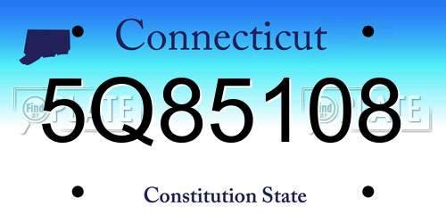 5Q85108 Connecticut License Plate