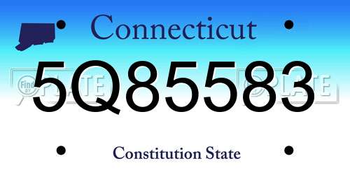 5Q85583 Connecticut License Plate