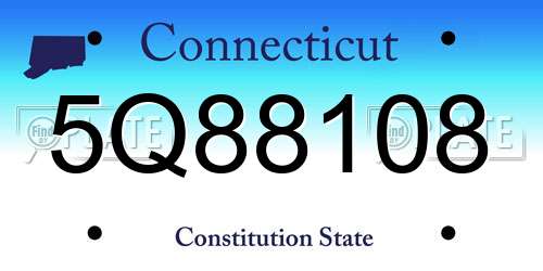 5Q88108 Connecticut License Plate