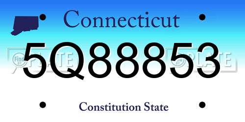5Q88853 Connecticut License Plate