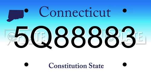 5Q88883 Connecticut License Plate