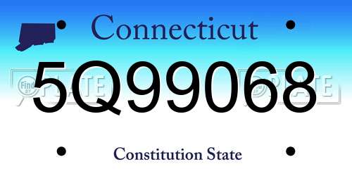 5Q99068 Connecticut License Plate