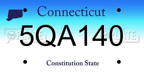 5QA140 Connecticut License Plate