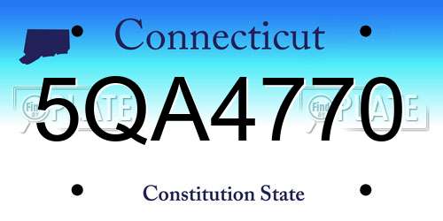5QA4770 Connecticut License Plate