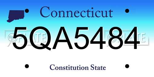 5QA5484 Connecticut License Plate