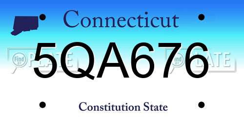 5QA676 Connecticut License Plate