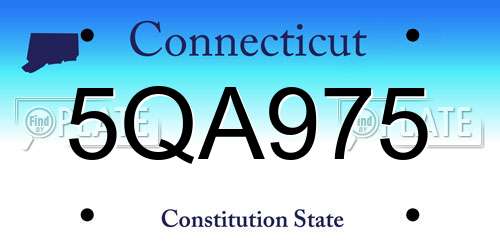 5QA975 Connecticut License Plate