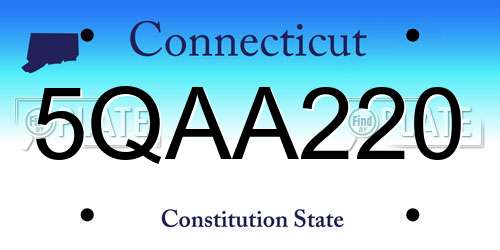 5QAA220 Connecticut License Plate