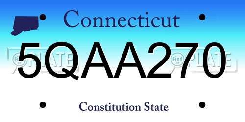 5QAA270 Connecticut License Plate