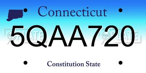5QAA720 Connecticut License Plate