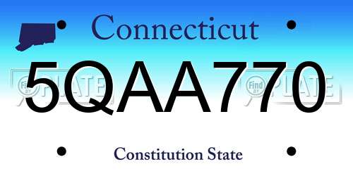 5QAA770 Connecticut License Plate