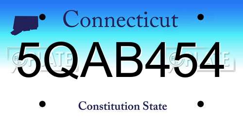 5QAB454 Connecticut License Plate
