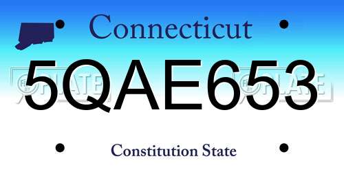 5QAE653 Connecticut License Plate