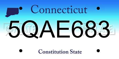 5QAE683 Connecticut License Plate