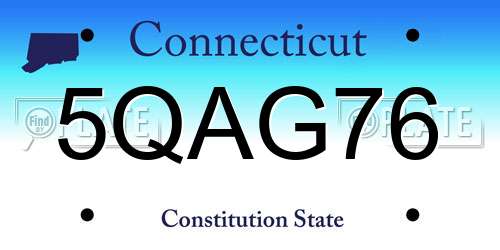 5QAG76 Connecticut License Plate