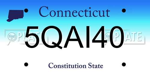 5QAI40 Connecticut License Plate