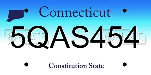 5QAS454 Connecticut License Plate