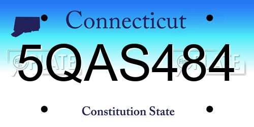 5QAS484 Connecticut License Plate