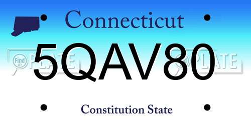 5QAV80 Connecticut License Plate