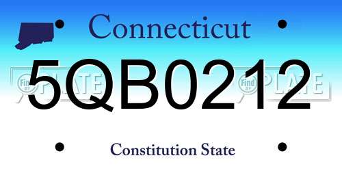 5QB0212 Connecticut License Plate
