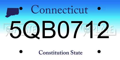 5QB0712 Connecticut License Plate