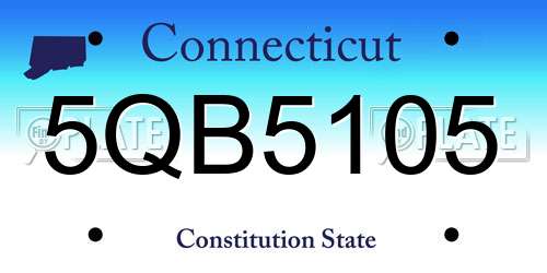 5QB5105 Connecticut License Plate