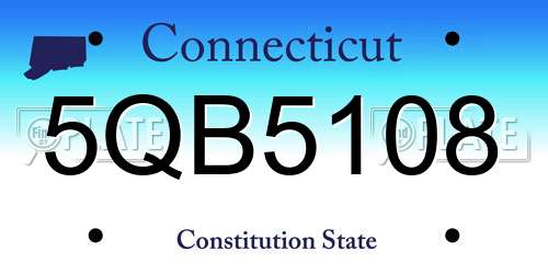 5QB5108 Connecticut License Plate