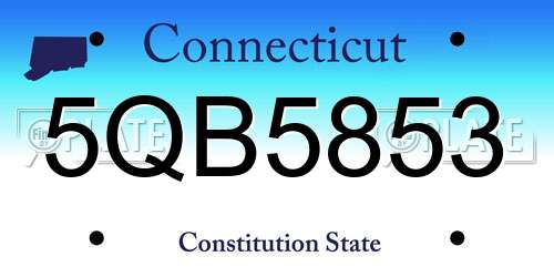 5QB5853 Connecticut License Plate