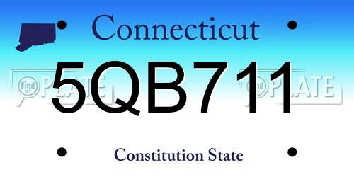 5QB711 Connecticut License Plate