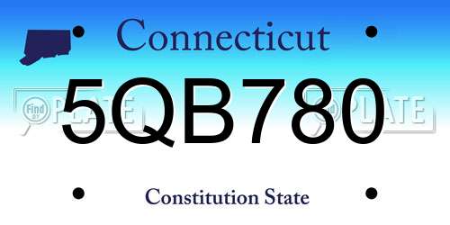 5QB780 Connecticut License Plate
