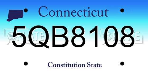 5QB8108 Connecticut License Plate