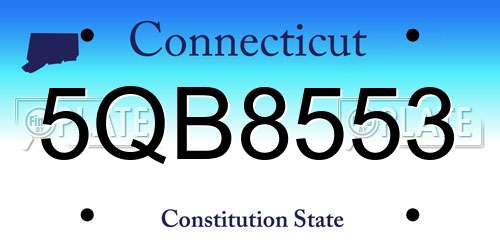 5QB8553 Connecticut License Plate
