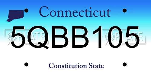 5QBB105 Connecticut License Plate